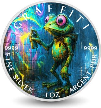 OEM Moneda De Plata Fina De 1 Oz De Neon Hopper The Wall Tagger