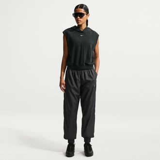 Nike Womens Nike Sportswear Classic Wovens UV Protection Mid-Rise Loose Jogger Pants in Black | FV7660-010