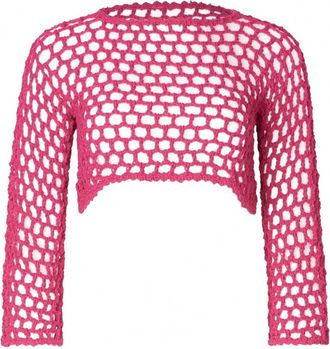 SOAH Womens Jane Crochet Crop Top In Fuchsia