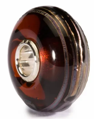 Trollbeads Womens Golden Thread Glass Bead Charrm In Brown