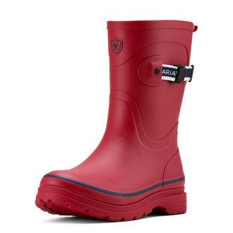 Ariat Womens Kelmarsh Mid Rubber Boots in Team Red Navy, B Medium Width, Size 6.5, by Ariat