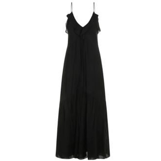 Isabel Marant Ruffled V-neck Spaghetti-Strap Maxi Dress - female - Isabel Marant - Maxi Dresses - Black - 2XS - Dresses