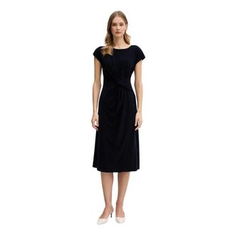 Joseph Ribkoff Geknoopte wikkeljurk tot halverwege de kuit - Dames - Casual kleedjes - Zwart - XS - Polyester - Kleedjes