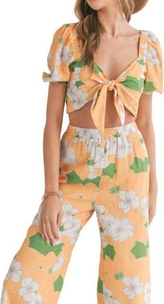 Sadie & Sage Front Tie Crop Top In Desert Flower