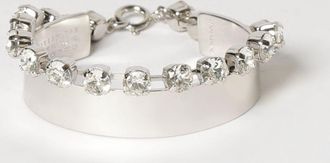 Maison Margiela Bracciale in ottone cromato con strass incastonati