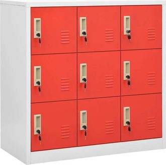 vidaXL Vidaxl - Armarios Taquilla 2 Uds De Acero Gris Y Rojo 90x45x92,5 Cm