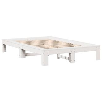 Berkfield Home Durable Bed Frame Frame White 120x190 cm Small Double Solid Wood Pine
