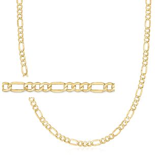 Canaria Canaria Mens 4.7mm 10kt Yellow Gold Figaro-Link Necklace
