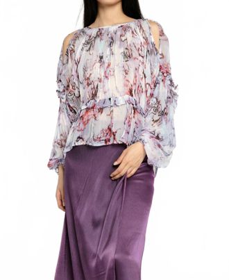 Iro Jozefa Shoulder Cut-Out Blouse In Lilac Multi