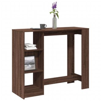 Berkfield Home Bar Table with Shelf Brown Oak 124x46x103.5 cm Engineered Wood