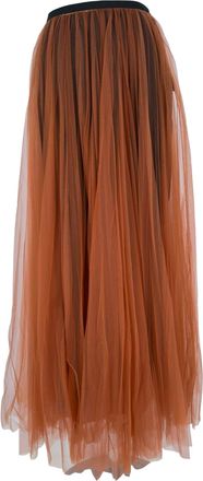 Marni Maxi Tulle Skirt in Brown Polyester