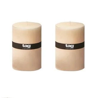 Tag Chapel Ivory Pillar Decorative Wax Candle Set of 2 Unscented in Beige at Nordstrom
