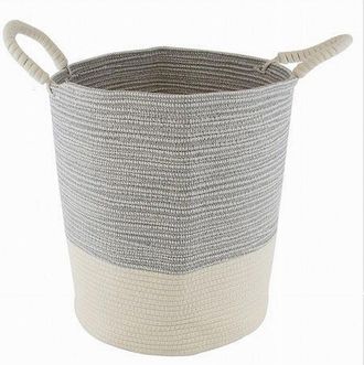 Trade Shop Trade Shop - Cesto Porta Biancheria Oggetti In Corda Intrecciata 35 X 40 Cm Con Manici 10680