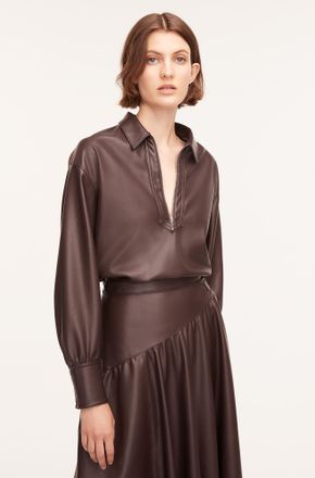 Rebecca Taylor Vegan Leather Pullover