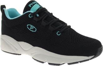 Propét Stability Fly Sneaker in Black/Aqua at Nordstrom, Size 10.5