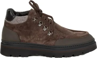 A.Testoni lace-up boots - men - Suede/Calf Leather/Rubber - 10 - Brown