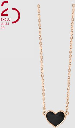 Vanrycke Collier Emoji Coeur Noir Or Rose, Exclusivité 20 ans Lulli