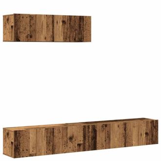 Berkfield Home 3 Piece TV Cabinet Set Wall-mounted Old Wood Engineered Wood in Brown