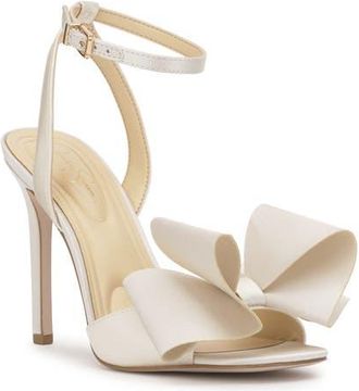 Jessica Simpson Olivine Ankle Strap Sandal in White Matte Satin at Nordstrom, Size 9.5