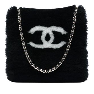 Chanel Pre-owned Shearling Schoudertas - Dames - Pre-owned - Zwart - Maat: ONE Size Leer