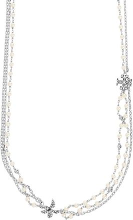 Tory Burch Tory Burch, Necklaces, female, Gray, Size: ONE SIZE Moondance Multi Strand Pearl Necklace