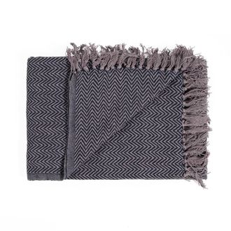 Oresteluchetta Cuadros de algod&oacute;n gris y azul cm. 135 x 190