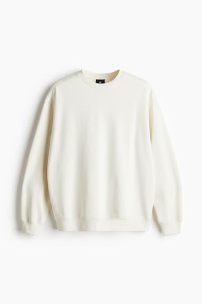 H&M Sweatshirt in Loose Fit - Cremefarben