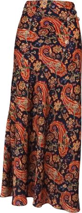 Paco Rabanne Rabanne Jupe Printed Satin Maxi Skirt in Multicolor Polyester