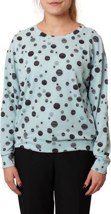 Cyrus Drop Shoulder Dot French Terry Sweater in Pastel Blue/Black at Nordstrom Rack, Size X-Large