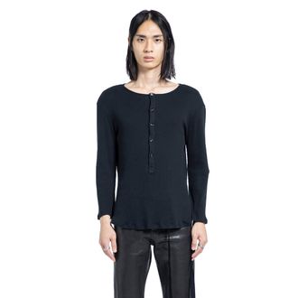 Ann Demeulemeester Ilyas Serafino Top in Cotton Rib Jersey