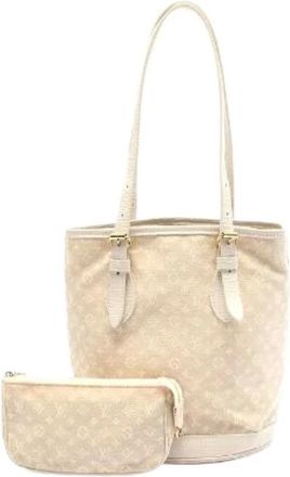 Louis Vuitton Pre-owned Bucket Bags, female, White, Size: ONE SIZE Pre-owned Canvas louis-vuitton-bags