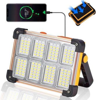 OEM L&aacute;mpara De Trabajo Solar De 150 W, 1500 L&uacute;menes, 144 Led, Con Tr&iacute;pode, 4 Niveles De Iluminaci&oacute;n Y Resistencia Al Agua Ip54