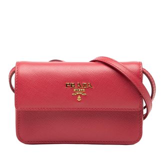Prada Tweedehands Saffiano Schoudertas