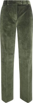 Circolo 1901 Pantalone Diritto Velluto Liscio - Dames - Straight fit broeken - Groen - M - Broeken