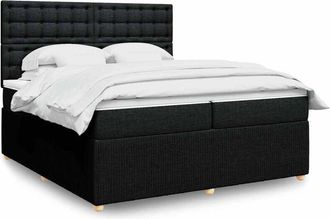 vidaXL Vidaxl - Cama Box Spring Con Colch&oacute;n Tela Negro 200x200 Cm