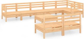 vidaXL Juego De Muebles De Jard&iacute;n 9 Piezas Madera Maciza De Pino Vidaxl