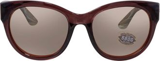 Costa Maya Copper SIlver Mirror Polarized Glass Cat Eye Ladies Sunglasses 6S9011 901104 55