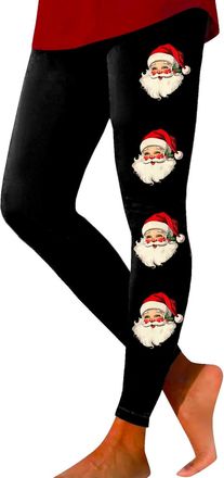 Generic Womens Christmas Novelty Print Legging Xmas Print Fitness Running Yoga for Ladies Leggings for Women UK Christmas Leggings Slim Fit Pants Womens Chris