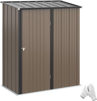 OUTSUNNY Cobertizo de jard&iacute;n 161.5x94.5x196 cm marr&oacute;n