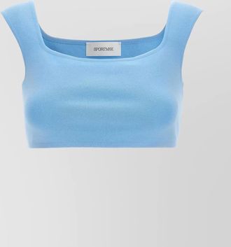 Sportmax ribbed cropped square neck top
