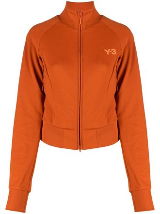 Yohji Yamamoto logo-print zip-fastening jacket - women - Polyamide/Recycled Polyester - M - Orange