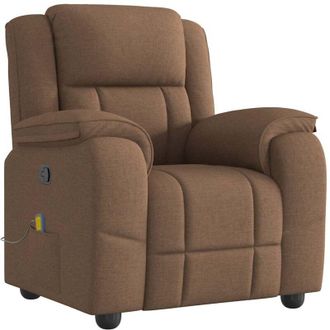 vidaXL Vidaxl - Sill&oacute;n Reclinable Con Masaje De Tela Marr&oacute;n