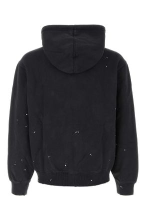Carhartt Work in Progress Mens Slate Cotton Hooded Painter Jacket Blackdestroywashsplatter Exterior: Felpe Sweater