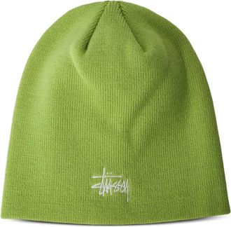 St&uuml;ssy logo-embroidered beanie - men - Acrylic - One Size - Green
