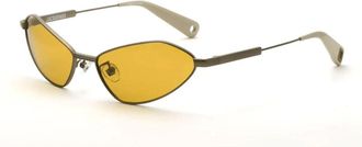 Jacquemus Elegante Ovale Metalen Zonnebril Amber Lens - Dames - Zonnebrillen - Grijs - ONE Size - Accessoires