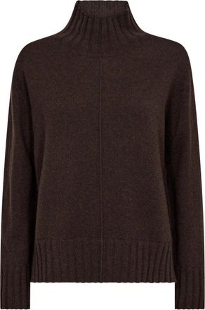 Mos Mosh Cashmere Highneck Knit - Dames - Cashmere truien - Bruin - XL - Kasjmier - Truien & Vesten