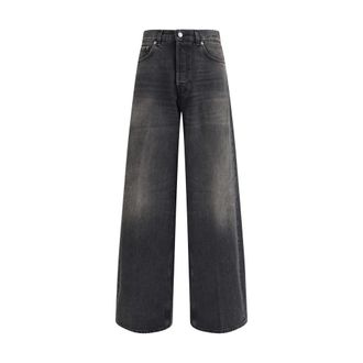 Haikure Baggy Jeans met Wijde Pijpen - Dames - Loose Fit Jeans - Zwart - W24 - Katoen - Jeans