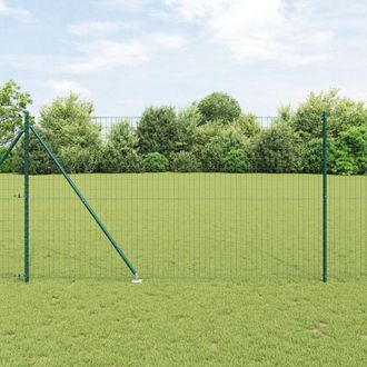 Berkfield Home Euro Fence with 7 Spike Posts 1.5x10 m Galvanised Steel Green in Silver