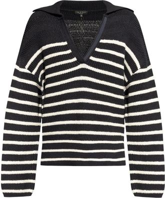 Rag & Bone Jen polo sweater - women - Cotton/Nylon - M - Black