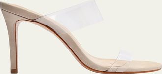 Schutz Ariella Strappy See-Through Vinyl Slide High-Heel Sandals